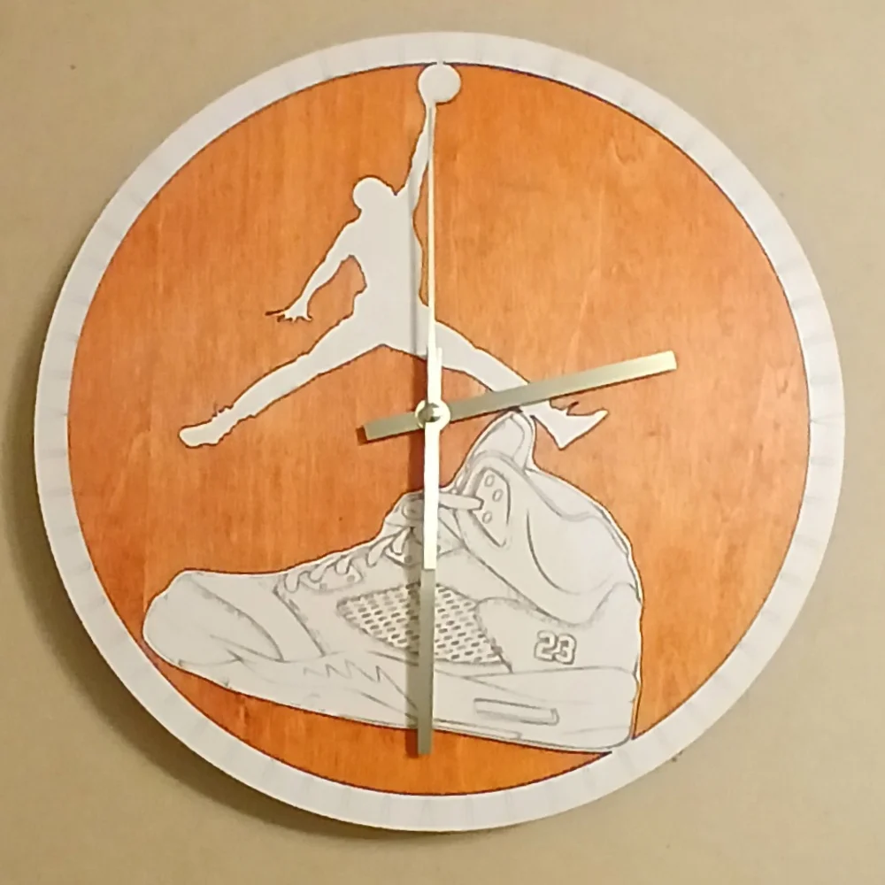 Air Jordan, Retro 5 Wood Wall Clock